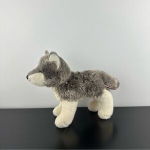 Douglas Cuddle Toys Wolf 8” Realistic Gray White Plush Stuffed Animal 4036